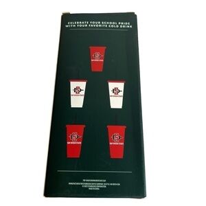 NEW Starbucks San Diego State University Cold Cups W/ Lids & Straws - Set Of 5